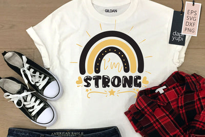 I Am Strong Quotes SVG With Rainbow SVG dapiyupi store 