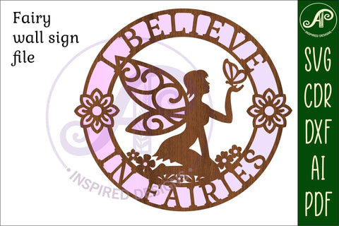 I believe in fairies wall art sign, SVG file. SVG APInspireddesigns 
