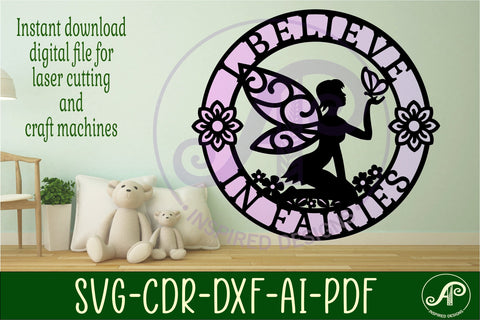 I believe in fairies wall art sign, SVG file. SVG APInspireddesigns 