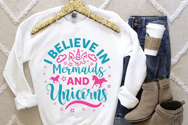 I Believe In Mermaids And Unicorns SVG SVG Creativeart88 