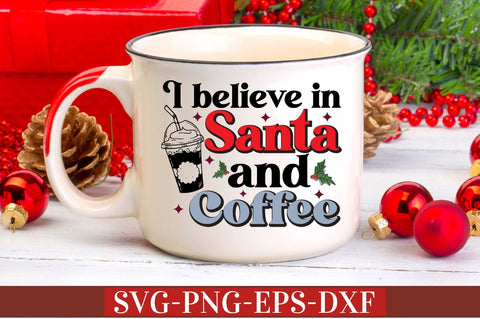 I believe in santa and coffee SVG SVG DESIGNISTIC 