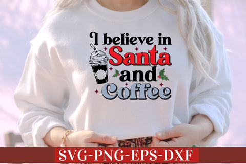 I believe in santa and coffee SVG SVG DESIGNISTIC 