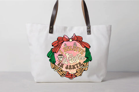 I Believe in Santa & Coffee Sublimation Sublimation Creativeart88 