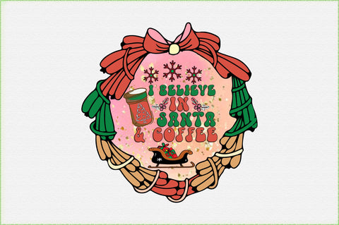 I Believe in Santa & Coffee Sublimation Sublimation Creativeart88 