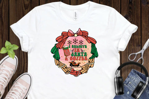I Believe in Santa & Coffee Sublimation Sublimation Creativeart88 
