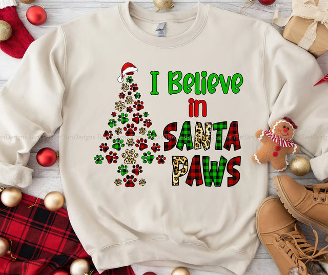 I Believe in Santa Paws Png Sublimation Design Sublimation ToriDesigns 