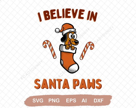I Believe in Santapaws Svg file, Svg Files For Cricut, 24oz Venti Cold Cup Design, EPS file, SVG file, JPG file SVG DiamondDesign 