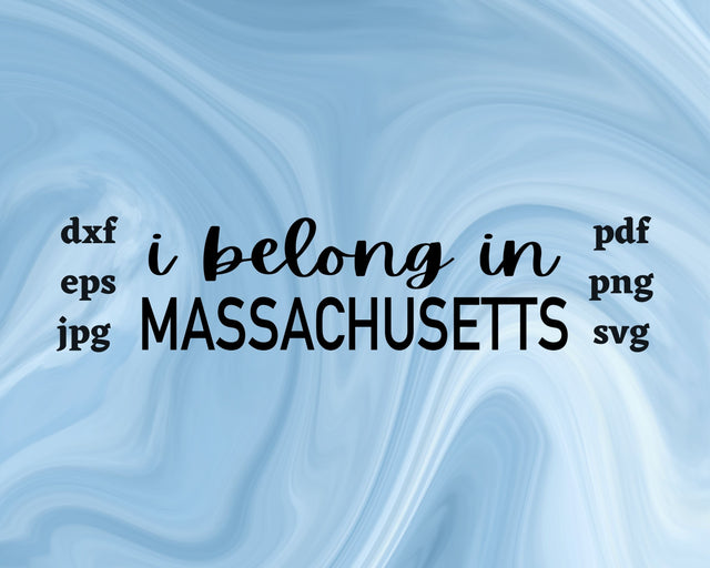 I Belong in Massachusetts SVG Cut File SVG Northern Light SVG 