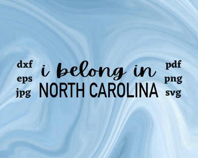 I Belong in North Carolina SVG Cut File SVG Northern Light SVG 