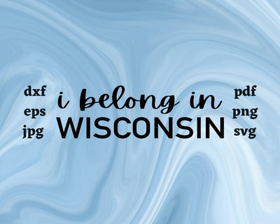 I Belong in Wisconsin SVG Cut File SVG Northern Light SVG 