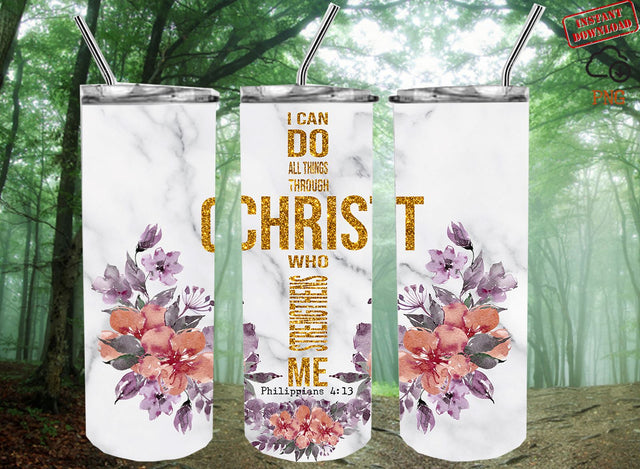 I Can Do All Things Through Christ Who Strengthens Me Philippians 4:13, Bible Verse Png, Christian Png, Marble Full Wrap Bible Christian SVG 1966digi 