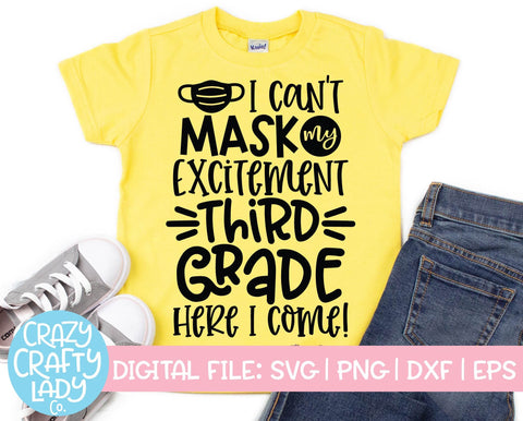 I Can't Mask My Excitement | Back to School Quote SVG Cut File Bundle SVG Crazy Crafty Lady Co. 