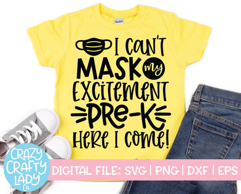 I Can't Mask My Excitement | Back to School Quote SVG Cut File Bundle SVG Crazy Crafty Lady Co. 