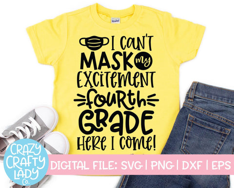 I Can't Mask My Excitement | Back to School Quote SVG Cut File Bundle SVG Crazy Crafty Lady Co. 