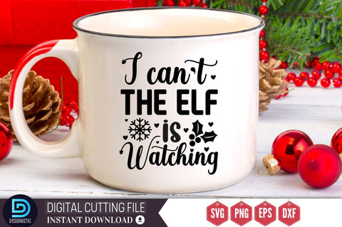 I can't the elf is watching SVG, I can't the elf is watching SVG DESIGNISTIC 