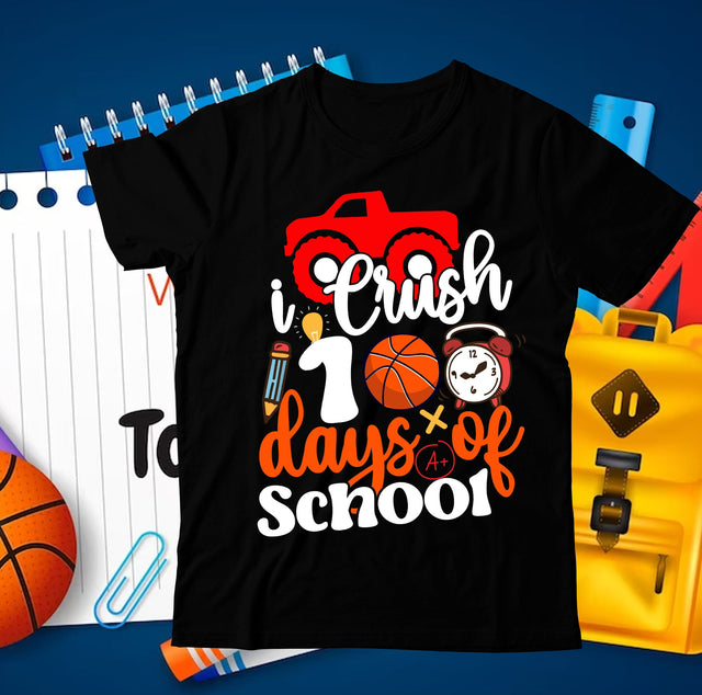 i Crush 100 Days of School SVG Cut File, i Crush 100 Days of School Sublimation PNG SVG BlackCatsMedia 
