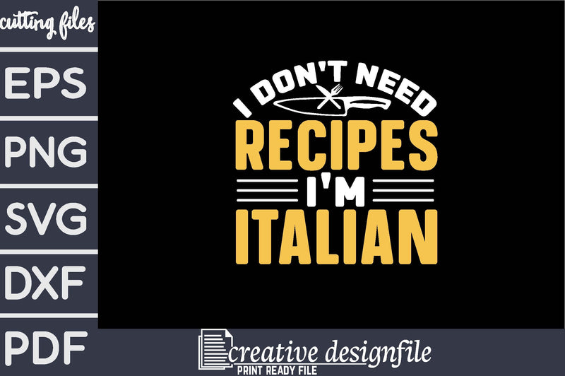 i don't need recipes i'm italian SVG farhad farhad 