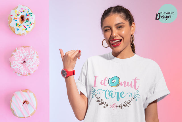 I donut care - funny quotes layered SVG design SVG Klava P 