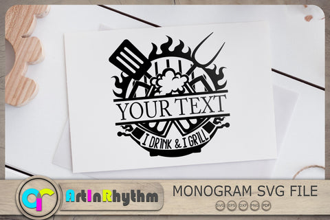 I Drink and I Grill Split Monogram Svg, Grill Svg, Grilling Svg, Barbeque Svg SVG Artinrhythm shop 