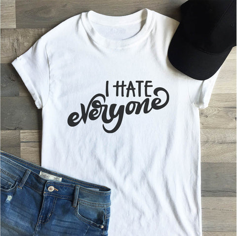 I Hate Everyone (3 Versions!) Hand Lettered SVG Cut File for Cricut, Designs for Silhouette, Files for Cricut, Calligraphy, Funny Quotes SVG Maple & Olive Designs 