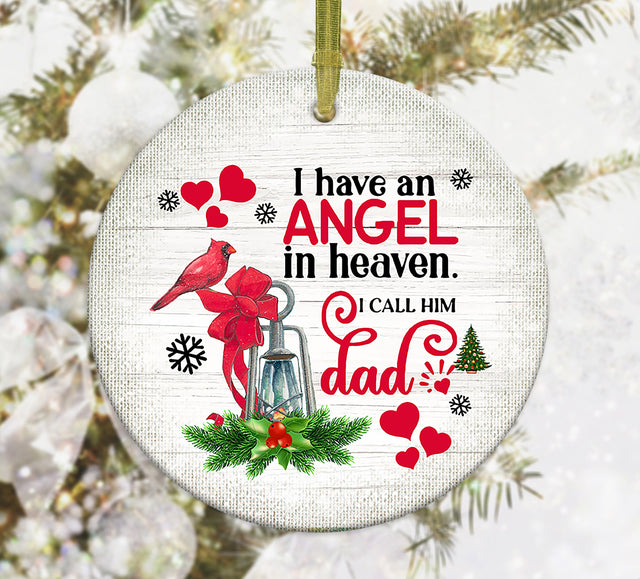 I Have a Angel in Heaven Ornament Png, Round Christmas Ornament, PNG Instant Download, Xmas Ornament Sublimation Designs Downloads Sublimation CaldwellArt 