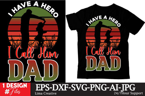 I Have a HEro I Calling Him Dad SVG Cute File, Father's Day retro T-shirt Design, Dad Sublimation PNG, Father's Day Retro Vintage T-shirt Design, Father's Day Clip Art,Dad SVG Bundle SVG Insomnia Std 