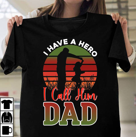 I Have a HEro I Calling Him Dad SVG Cute File, Father's Day retro T-shirt Design, Dad Sublimation PNG, Father's Day Retro Vintage T-shirt Design, Father's Day Clip Art,Dad SVG Bundle SVG Insomnia Std 