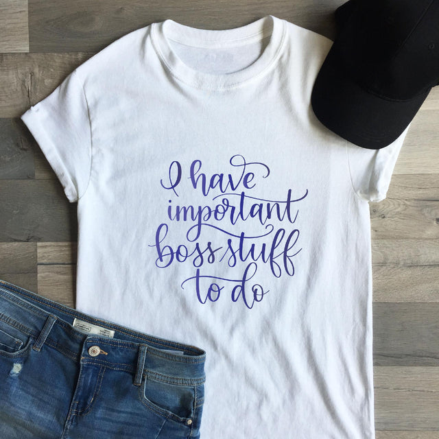 I Have Important Boss Stuff To Do Hand Lettered Cut File SVG Cursive by Camille 