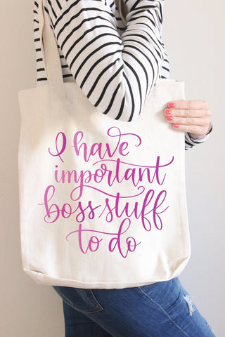 I Have Important Boss Stuff To Do Hand Lettered Cut File SVG Cursive by Camille 