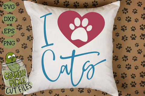 I Heart Cats SVG Cut File SVG Crunchy Pickle 