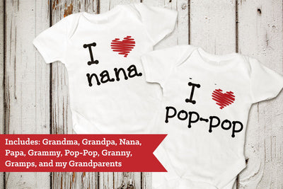 I Heart Grandparents SVG Set SVG Designed by Geeks 