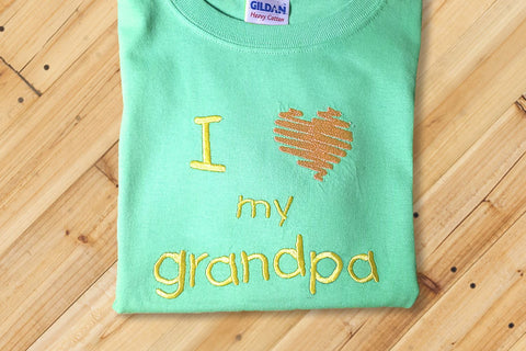 I Heart My Grandpa Embroidery Design Embroidery/Applique Designed by Geeks 