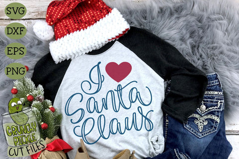 I Heart Santa Claus Christmas SVG Cut File SVG Crunchy Pickle 
