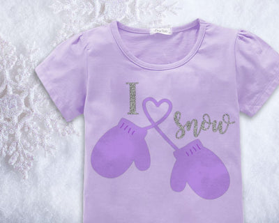 I Heart Snow Mittens SVG Designed by Geeks 