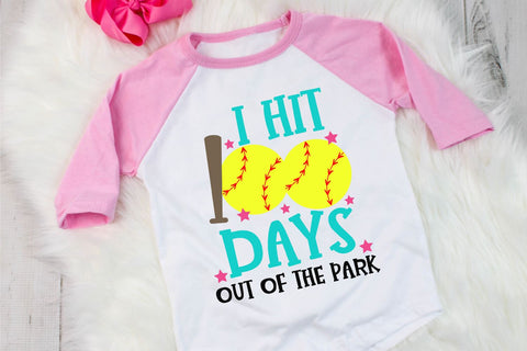 I Hit 100 Days Out Of The Park Softball SVG Morgan Day Designs 
