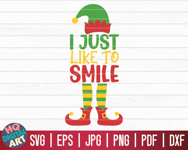 I just like to smile SVG | Christmas Elfs SVG SVG HQDigitalArt 