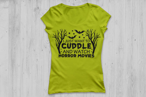 I Just Want To Cuddle And Watch Horror Movies| Halloween SVG Cutting Files. SVG CosmosFineArt 