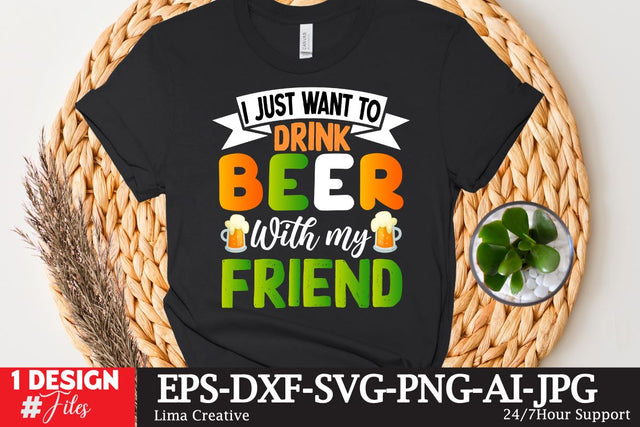 I JUst Want To Drink Beer With My Friend SVG Cute File SVG Insomnia Std 