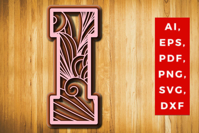 I Layered Floral Alphabet SVG cut file, laser cut alphabet, mandala alphabet, 5 layer SVG MD JOYNAL ABDIN 