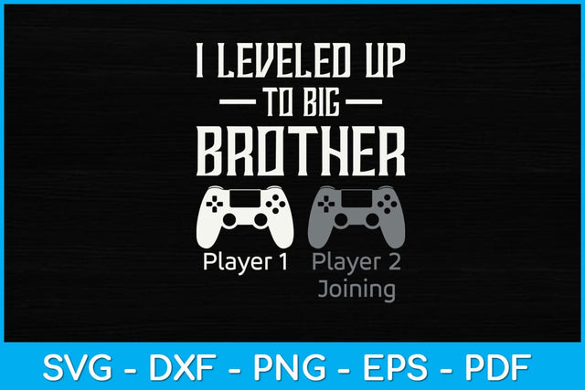 I leveled up to Big Brother Svg Design SVG artprintfile 