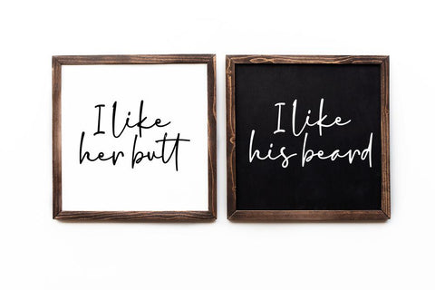 I Like Her Butt / I Like His Beard SVG Set SVG Ikonart Design Shop 