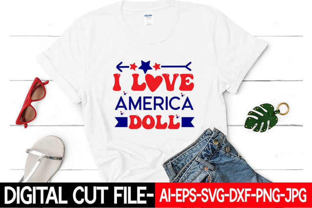 I Love America Doll SVG Blessedprint 