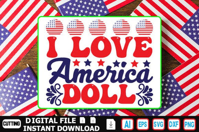 I Love America Doll SVG Craftlabsvg24 