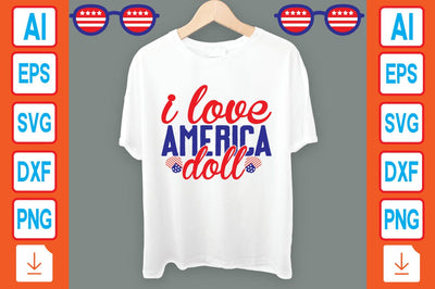 I Love America Doll SVG Craftlabsvg24 