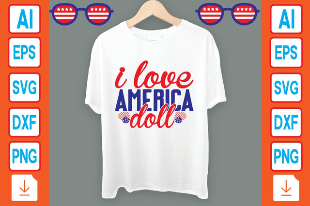 I Love America Doll SVG Craftlabsvg24 