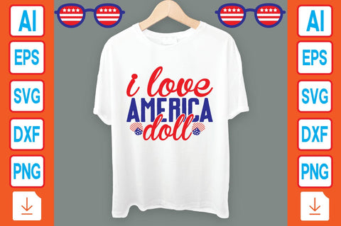 I Love America Doll SVG Craftlabsvg24 