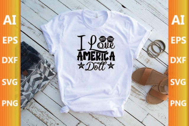I Love America Doll SVG CraftlabSvg29 