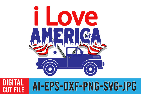 I Love America SVG Cut File , 4th of July SVG Bundle SVG BlackCatsMedia 