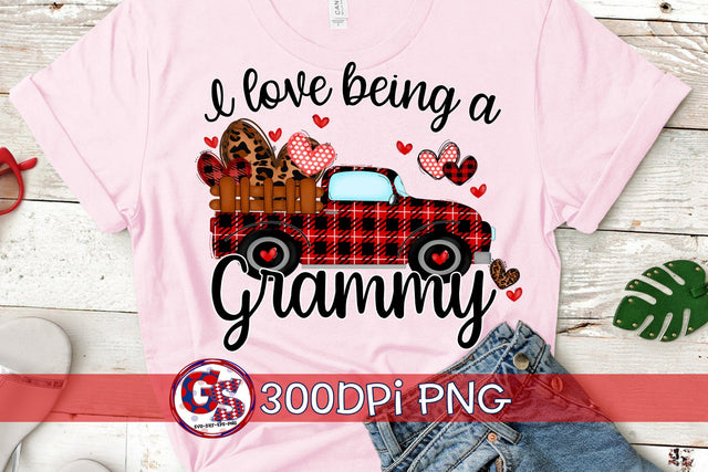 I Love Being A Grammy PNG for Sublimation-Valentine's Day Sublimation Greedy Stitches 