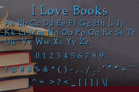 I Love Books Font Design Shark 